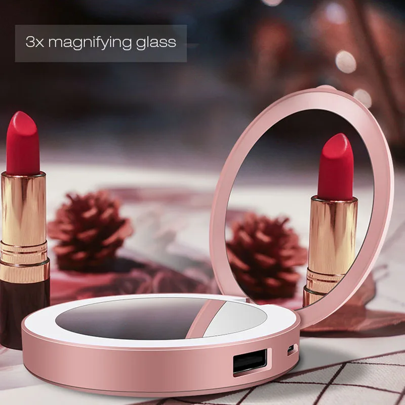 Vanity Mirror with LED Lights and 3000mAh Power Bank Portable Make Up Wallet Mirror Mini Pocket Beauty Mirror with Powerbank
Vanity Mirror with LED Lights and 3000mAh Power Bank Portable Make Up Wallet Mirror Mini Pocket Beauty Mirror with Powerbank