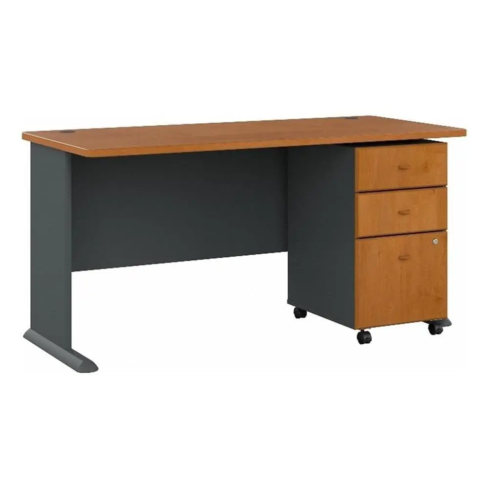 Business Furniture Series A 60W Desk with Mobile File Cabinet in Natural Cherry and Slate
Business Furniture Series A 60W Desk with Mobile File Cabinet in Natural Cherry and Slate