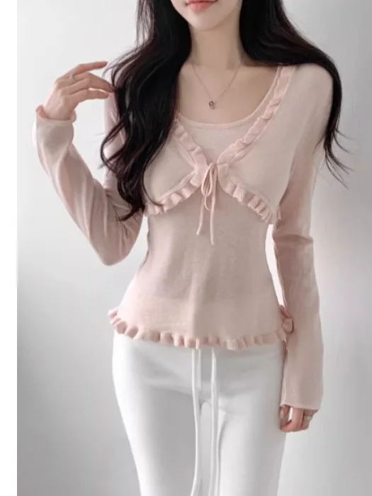 Весна 2026: Изысканный женский комплект из двух предметов с кружевной отделкой, приталенный крой, шикарный топ без бретелек и кардиган для стильных модниц
Весна 2026: Изысканный женский комплект из двух предметов с кружевной отделкой, приталенный крой, шикарный топ без бретелек и кардиган для стильных модниц