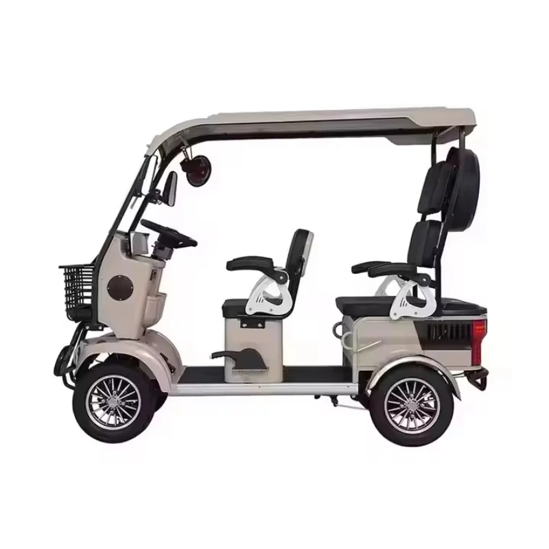 Electric tricycle 4-seat tricycle, comfortable roof and environmentally friendly transportation 
Electric tricycle 4-seat tricycle, comfortable roof and environmentally friendly transportation