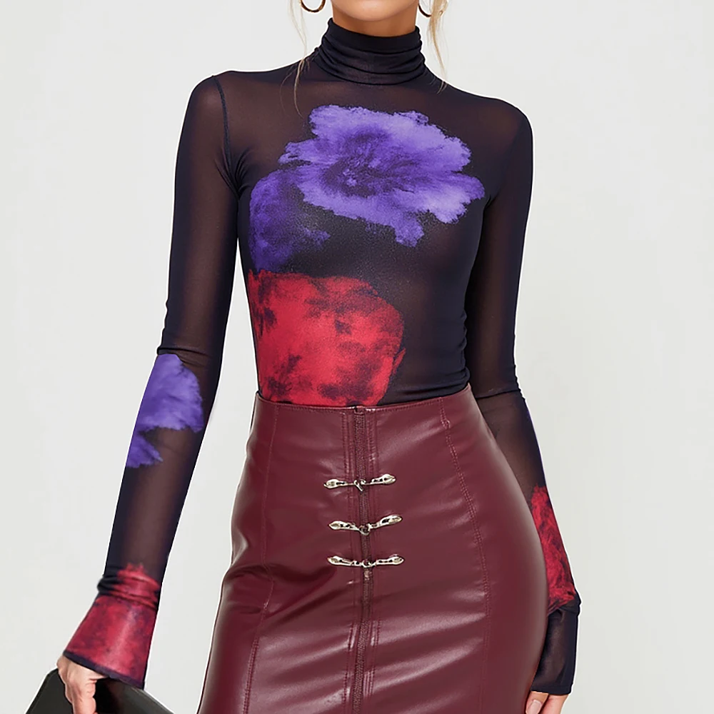 Осенние футболки Mia Muse Select, женские модные базовые повседневные футболки с цветочным принтом и длинными рукавами, облегающие тонкие футболки с воротником-стойкой
Осенние футболки Mia Muse Select, женские модные базовые повседневные футболки с цветочным принтом и длинными рукавами, облегающие тонкие футболки с воротником-стойкой