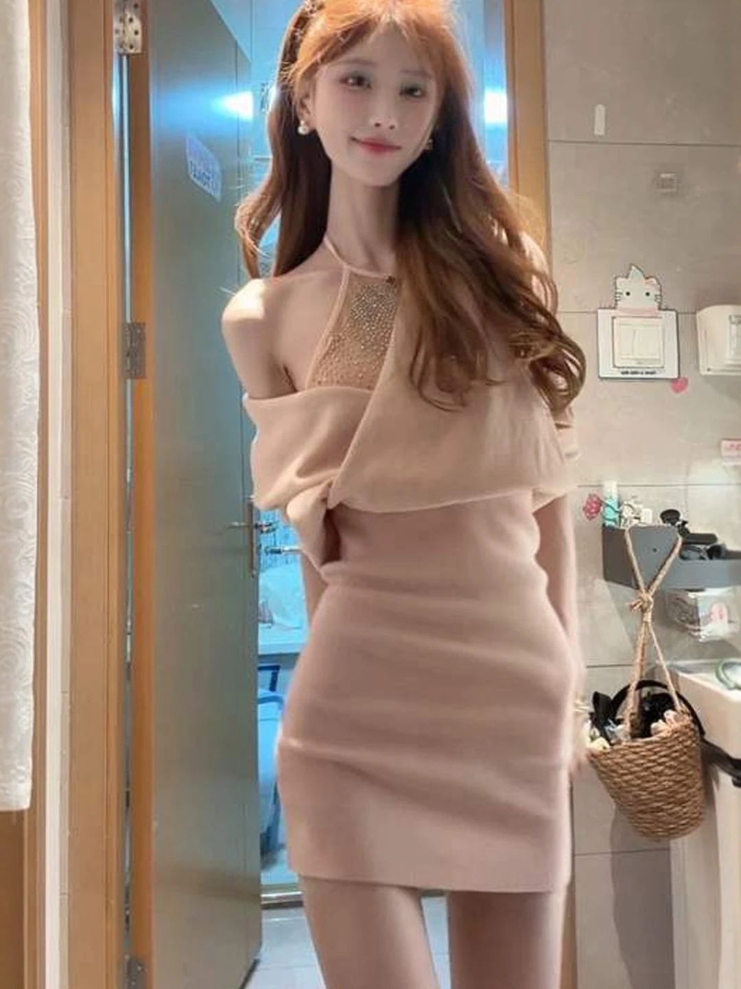 Spring Pure Desire Sexy Knitted ort Dr Waist Cinched Bodycon Hing Ne Hanging V-ne Cotton Soft Medium Elastici
Spring Pure Desire Sexy Knitted ort Dr Waist Cinched Bodycon Hing Ne Hanging V-ne Cotton Soft Medium Elastici