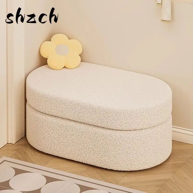 Modern Oval Storage Ottoman Upholstered Fabric Footrest Stool with Hidden Storage Vanity Bench for Bedroom Living Room
Modern Oval Storage Ottoman Upholstered Fabric Footrest Stool with Hidden Storage Vanity Bench for Bedroom Living Room