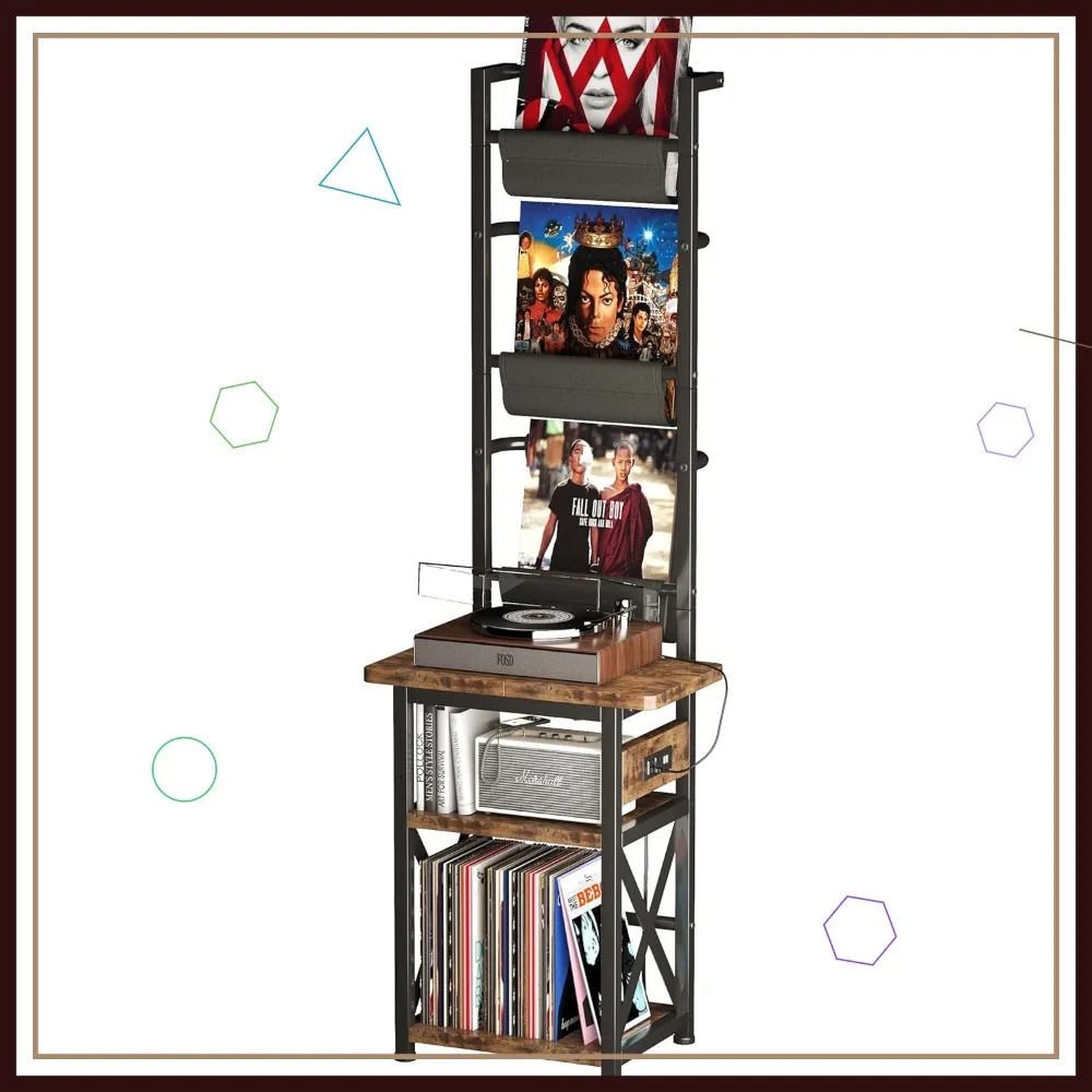 6-Tier Record Player Stand with Outlet, Vinyl Display Shelf for 200 Albums, Music Lover Gift
6-Tier Record Player Stand with Outlet, Vinyl Display Shelf for 200 Albums, Music Lover Gift