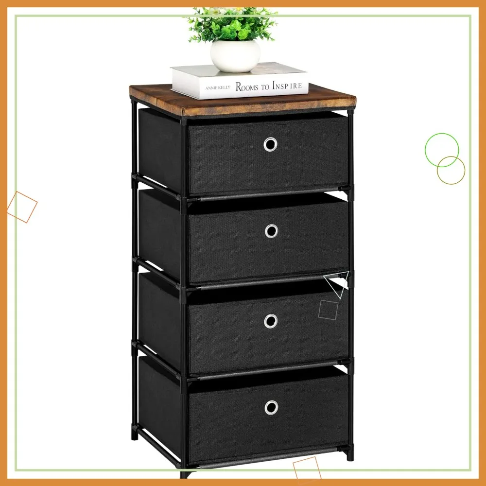 4-Drawer Fabric Storage Chest, Closet Organizer for Dorm, Bedroom - Easy Assembly & Portable
4-Drawer Fabric Storage Chest, Closet Organizer for Dorm, Bedroom - Easy Assembly & Portable