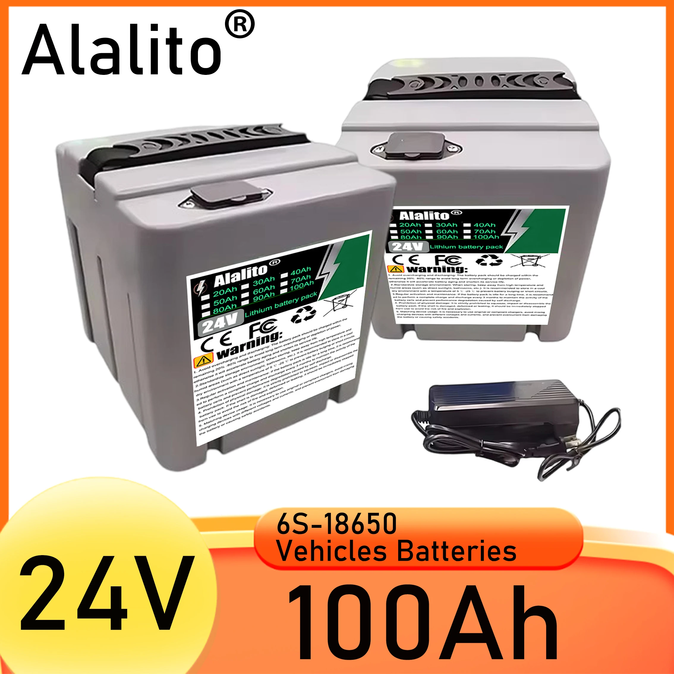 New Full Capacity 18650 Lithium Battery 24V 20Ah-100Ah Lithium Battery Pack for Air Express, Suitable for 250-2000W
New Full Capacity 18650 Lithium Battery 24V 20Ah-100Ah Lithium Battery Pack for Air Express, Suitable for 250-2000W