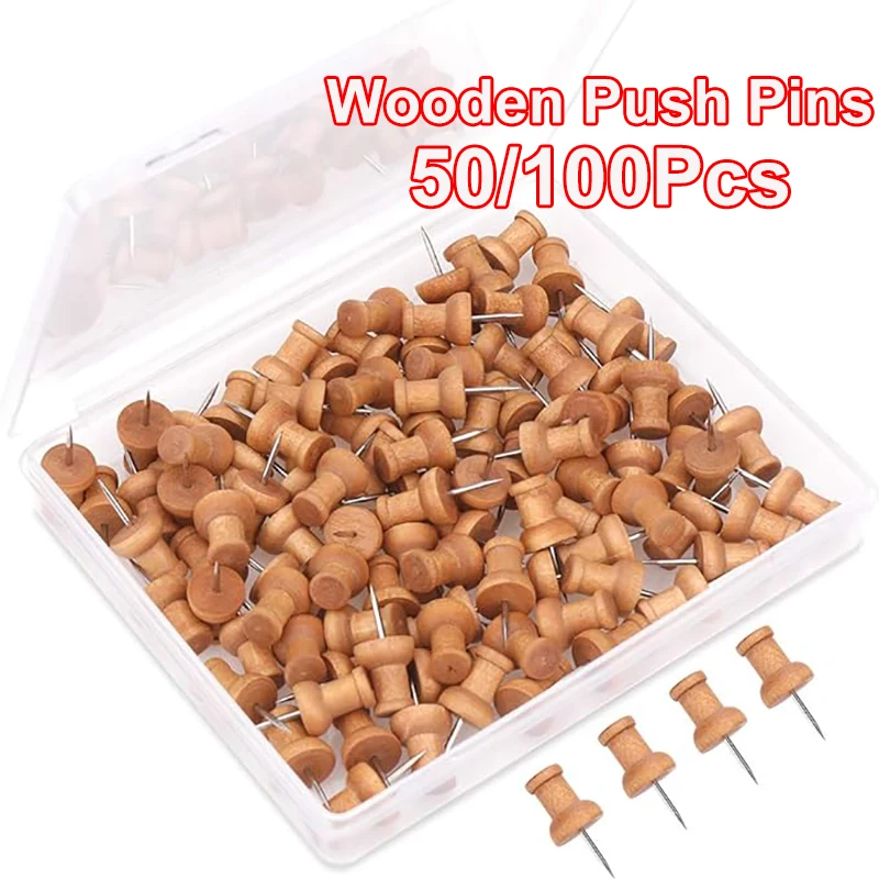50/100Pcs Wooden Push Pins Cork Drawing Pins Metal Nail Push Pin Thumb Tack For Cork Board Home DIY Decoration Supplies
50/100Pcs Wooden Push Pins Cork Drawing Pins Metal Nail Push Pin Thumb Tack For Cork Board Home DIY Decoration Supplies