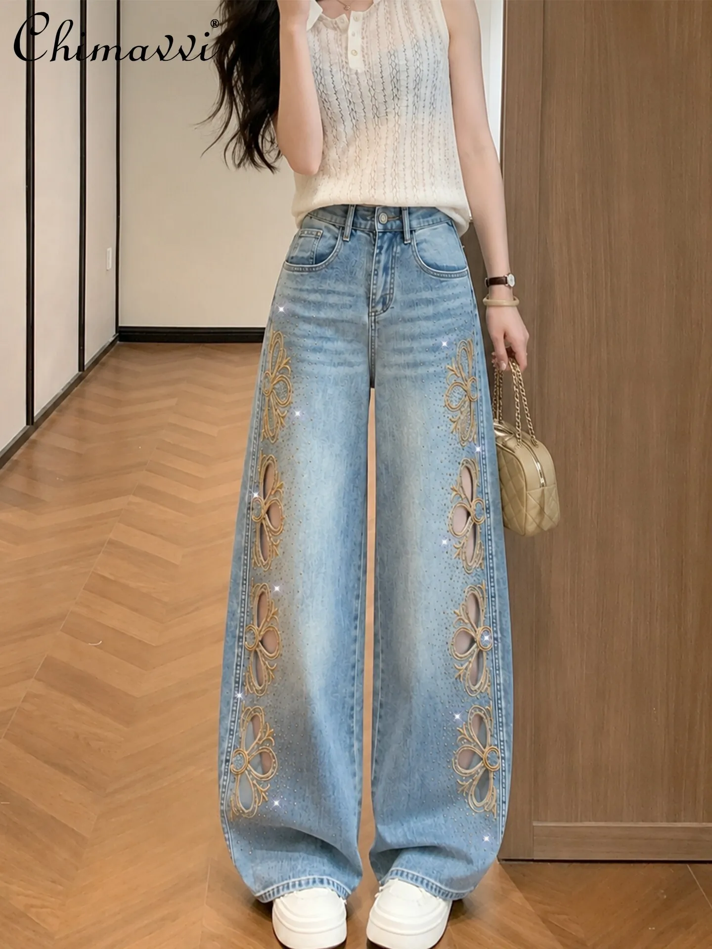 Fashioncut Out Hot Diamond Jeans Women's Scimitar Pants 2026 Summer Thin High Waist Loose Slimming European Wide Leg Pants
Fashioncut Out Hot Diamond Jeans Women's Scimitar Pants 2026 Summer Thin High Waist Loose Slimming European Wide Leg Pants