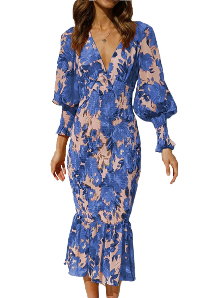 2024 Spring Autumn Fashionable Printed Sexy V-neck Slimming Fishtail Seven Quarter Sleeve Princess Sleeve Dress
2024 Spring Autumn Fashionable Printed Sexy V-neck Slimming Fishtail Seven Quarter Sleeve Princess Sleeve Dress