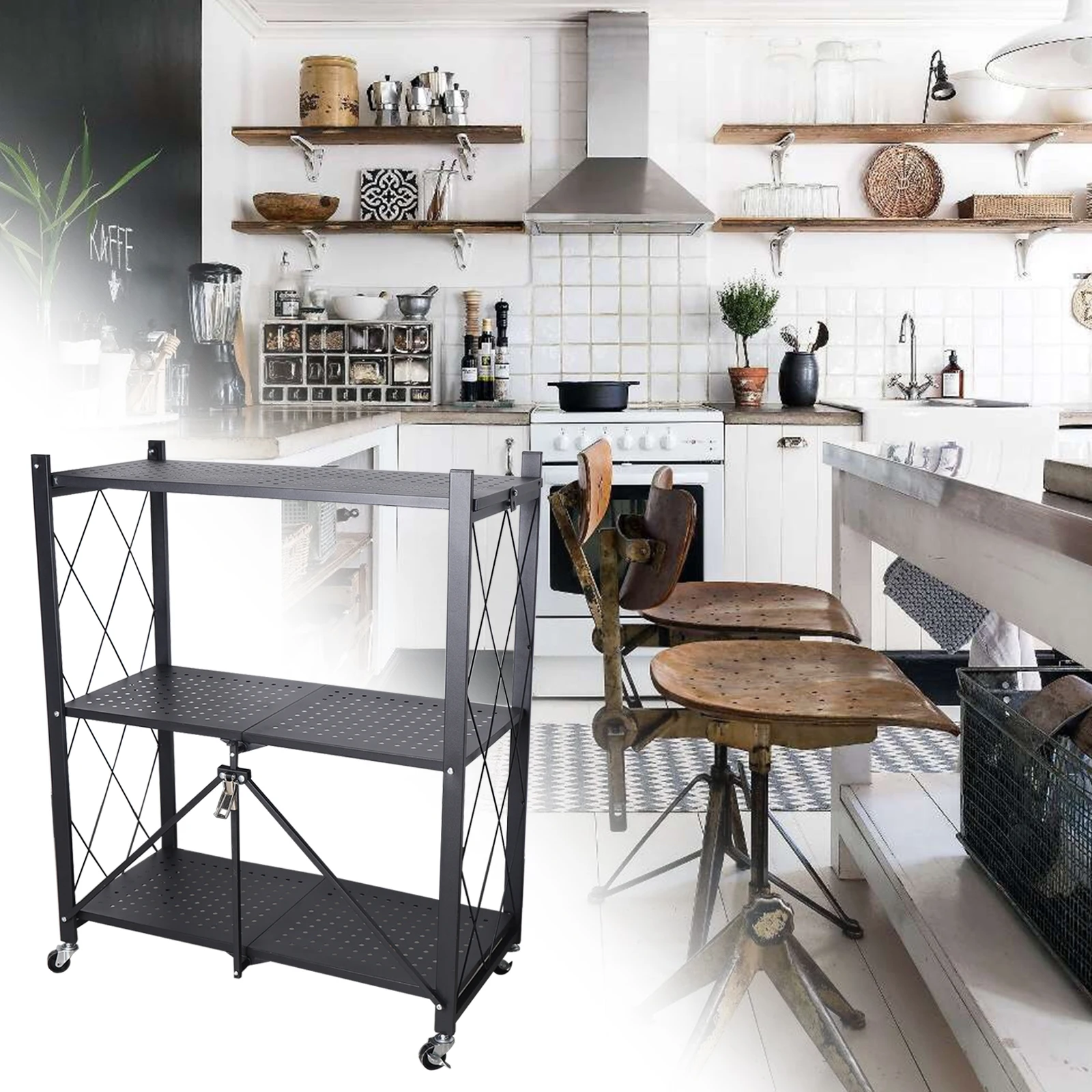 Metal Shelf with 3-Tier Design, Carbon Steel Construction, 33.07 lbs Capacity per Tier, Corrosion-Resistant, Easy Assembly with
Metal Shelf with 3-Tier Design, Carbon Steel Construction, 33.07 lbs Capacity per Tier, Corrosion-Resistant, Easy Assembly with