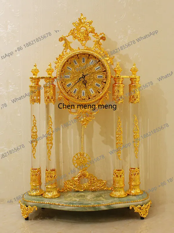 Stylish retro European desktop clock quartz movement household small copper bell study desktop high-end
Stylish retro European desktop clock quartz movement household small copper bell study desktop high-end