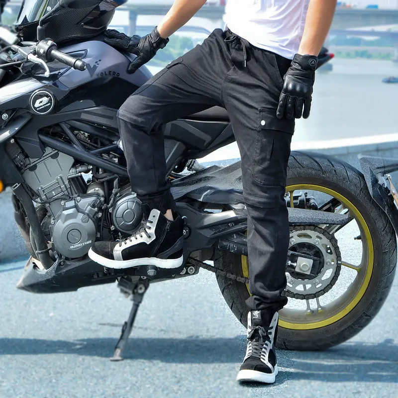 Men Multi-pocket Cargo Motorcycle Pants, Casual Cuffed Biker Trousers, Anti-fall Protective Riding Pants for Motorbike Outdoor
Men Multi-pocket Cargo Motorcycle Pants, Casual Cuffed Biker Trousers, Anti-fall Protective Riding Pants for Motorbike Outdoor