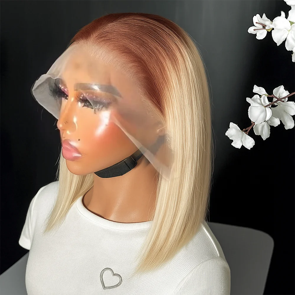 13x4 Lace Frontal Human Hair Wig T4/613 Short Bob Straight Wig Human Hair Wig Brown Roots To Blonde Lace Front Wig For Women
13x4 Lace Frontal Human Hair Wig T4/613 Short Bob Straight Wig Human Hair Wig Brown Roots To Blonde Lace Front Wig For Women