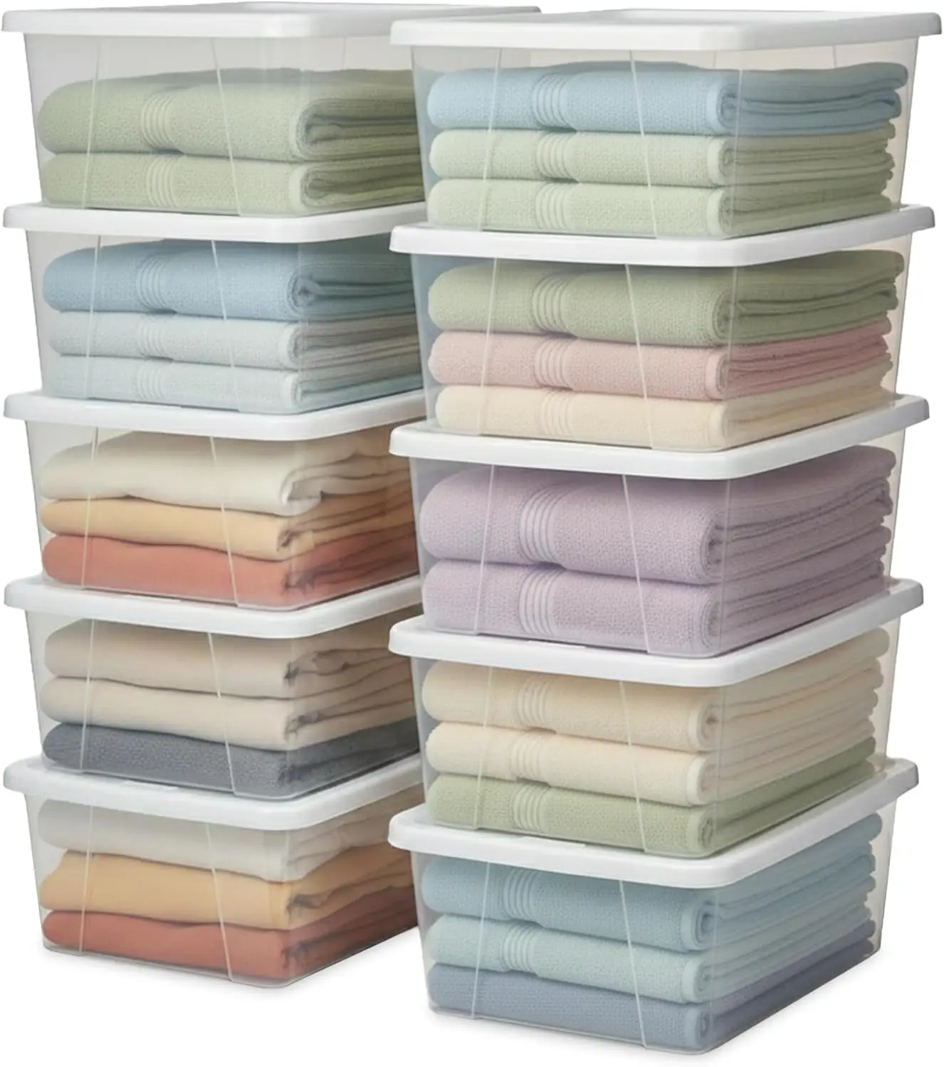 10-Pack Clear Plastic Storage Bins with Lids, 6 Quart Stackable Organizer Boxes for Home Office Garage
10-Pack Clear Plastic Storage Bins with Lids, 6 Quart Stackable Organizer Boxes for Home Office Garage