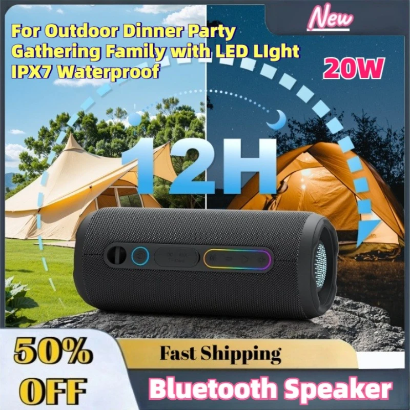 Upgrade 20W High Power Portable Bluetooth Speaker for Outdoor Dinner Party Gathering Family with LED LIght IPX7 Waterproof
Upgrade 20W High Power Portable Bluetooth Speaker for Outdoor Dinner Party Gathering Family with LED LIght IPX7 Waterproof
