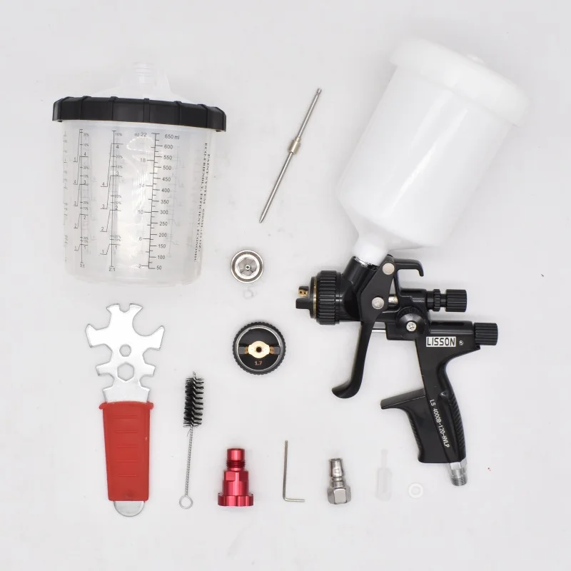High Quality 4000B HVLP Spray Gun - Featuring 1.3mm & 1.7mm Stainless Steel Nozzles, 600CC Mix Tank, and Adapter for Car Paint
High Quality 4000B HVLP Spray Gun - Featuring 1.3mm & 1.7mm Stainless Steel Nozzles, 600CC Mix Tank, and Adapter for Car Paint