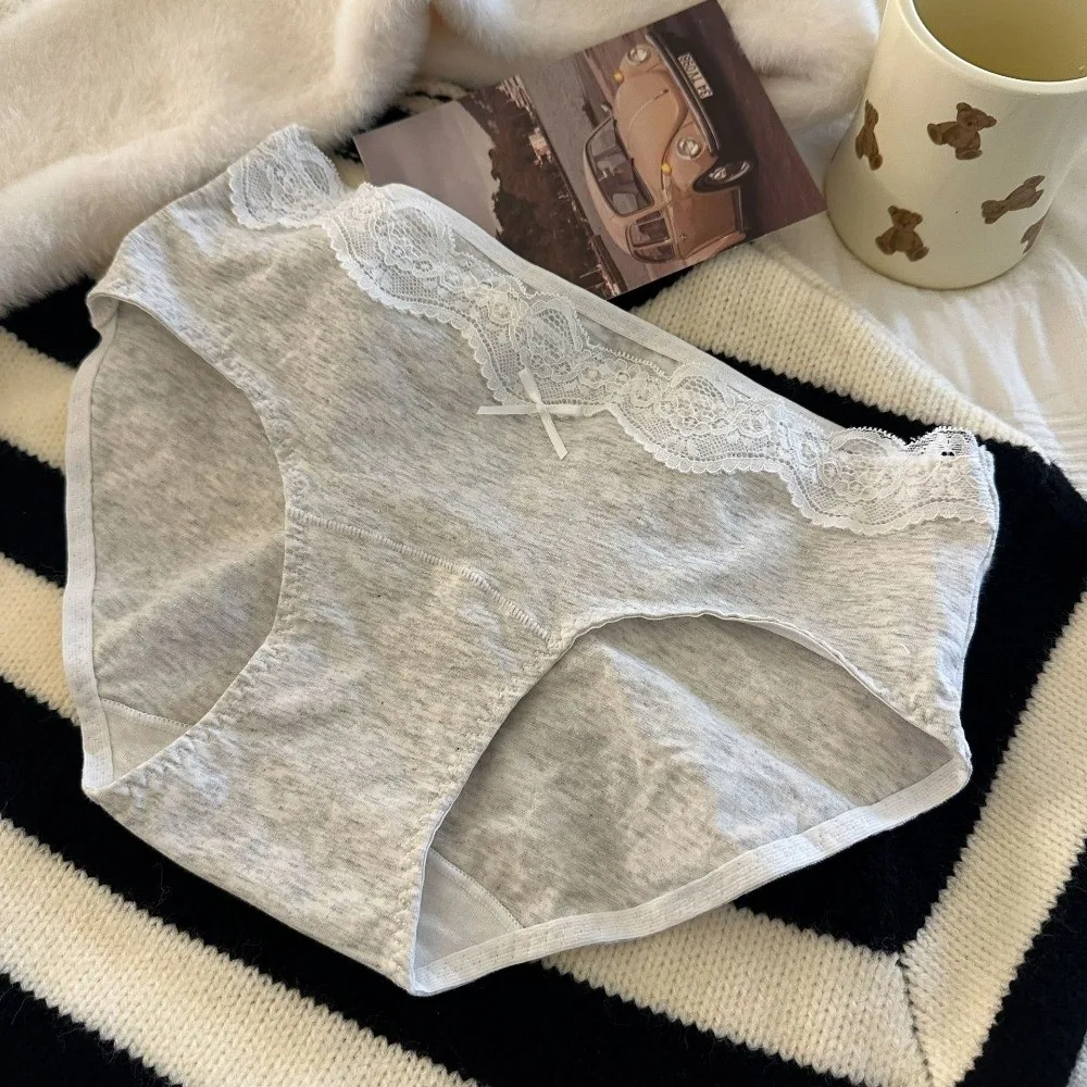 French Style Bow Lace Cotton Panties Transparent Mid Waist Underwear for Women Seamless Soft Floral Lace Briefs Lady
French Style Bow Lace Cotton Panties Transparent Mid Waist Underwear for Women Seamless Soft Floral Lace Briefs Lady