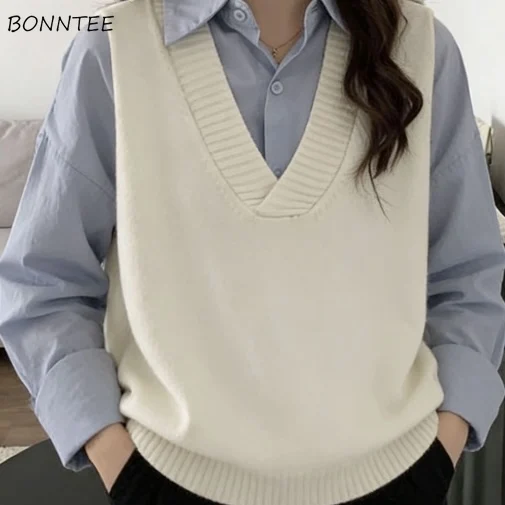 Vests Women Solid Student V-neck Seoul-inspired Versatile Knitted Womens New Chic Simple Kpop Harajuku Daily Streetwear Fashion
Vests Women Solid Student V-neck Seoul-inspired Versatile Knitted Womens New Chic Simple Kpop Harajuku Daily Streetwear Fashion
