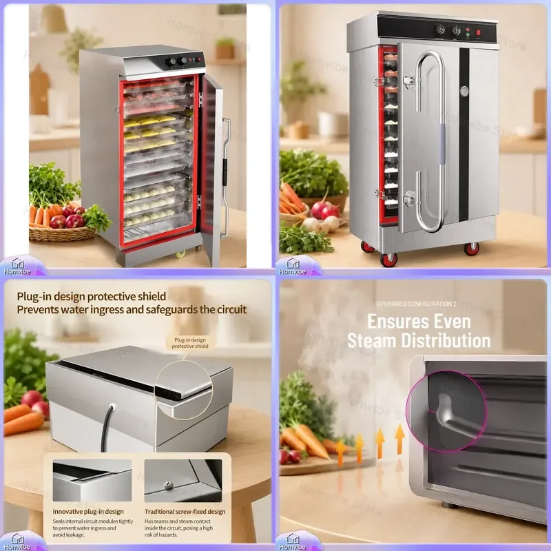 12 Tray Electric Steam Cooker Rice Steamer Cabinet Fully Automatic Rice Cart Machine for Commercial Kitchen Home Use Food
12 Tray Electric Steam Cooker Rice Steamer Cabinet Fully Automatic Rice Cart Machine for Commercial Kitchen Home Use Food