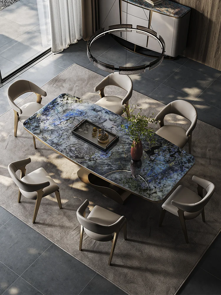 Light Luxury Stone Plate Dining Table Modern Minimalist Sapphire Small Apartment Home Rectangular Dining Room Table
Light Luxury Stone Plate Dining Table Modern Minimalist Sapphire Small Apartment Home Rectangular Dining Room Table