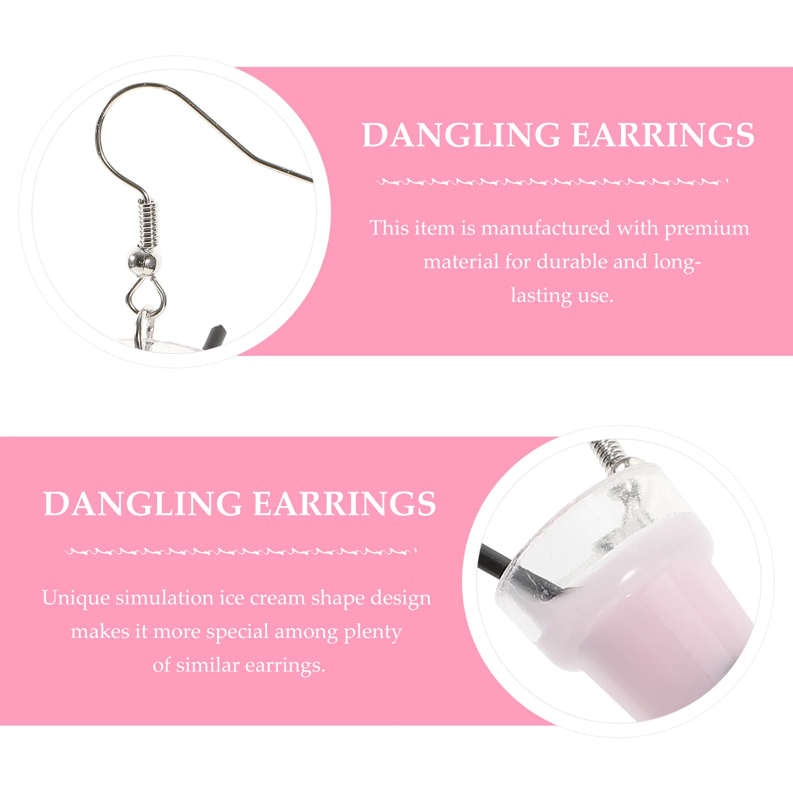 1 Pair Ice Cream Shape Eardrop Funny Dangling Ear Jewelry For Women Creative Pendant Earbob Party Festival Gift Premium Material
1 Pair Ice Cream Shape Eardrop Funny Dangling Ear Jewelry For Women Creative Pendant Earbob Party Festival Gift Premium Material