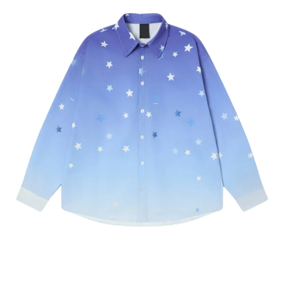 Vintage Stars Print Shirts Men Streetwear Harajuku Long Sleeve Shirt for Men Oversized Gradient Loose Casual Blouse Coats Male
Vintage Stars Print Shirts Men Streetwear Harajuku Long Sleeve Shirt for Men Oversized Gradient Loose Casual Blouse Coats Male