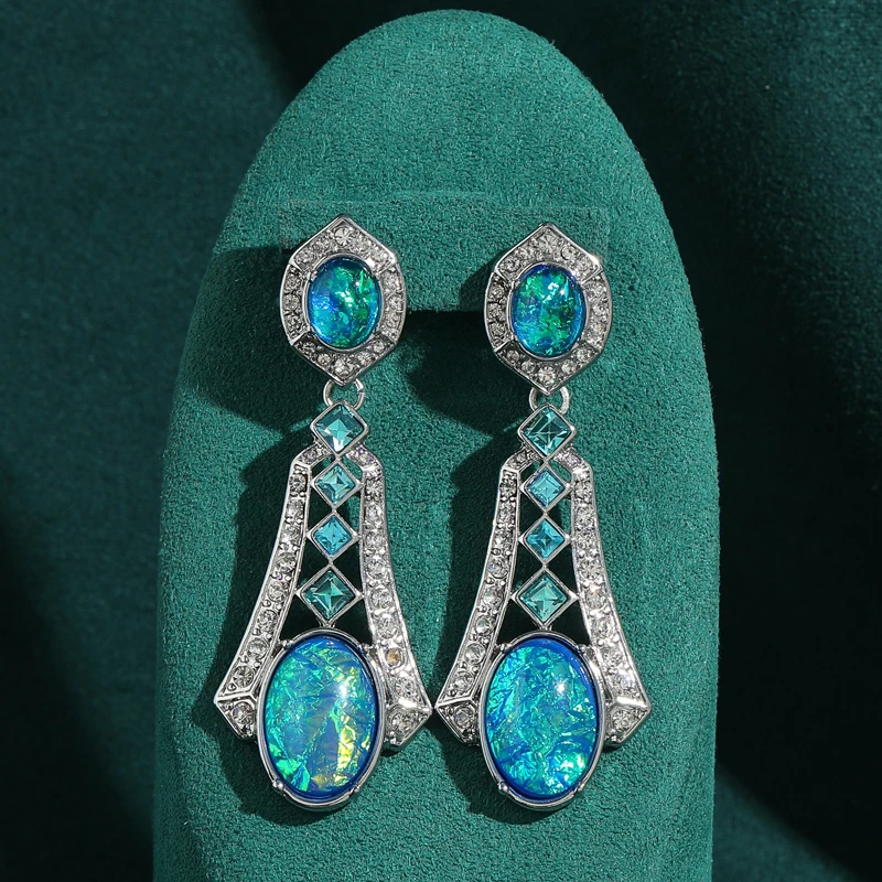 Vintage Oval Bright Blue Opal Earrings Long Drop Pendant Colorful Natural Stone Design Jewelry 2026 Female New Engagement Gifts
Vintage Oval Bright Blue Opal Earrings Long Drop Pendant Colorful Natural Stone Design Jewelry 2026 Female New Engagement Gifts