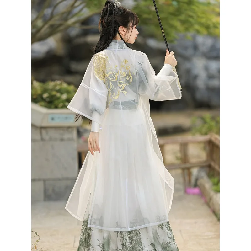 Hanfu Song Dynasty mad waist national style ink painting men and women with the same style Kusa
Hanfu Song Dynasty mad waist national style ink painting men and women with the same style Kusa