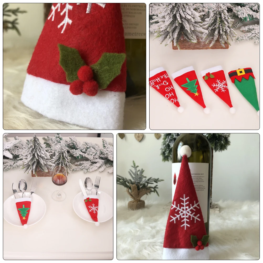 6 Pcs Non woven Christmas Tableware Holder Silverware Forks Cover Fabric Storage Santa Hat Decorations Dinner Party
6 Pcs Non woven Christmas Tableware Holder Silverware Forks Cover Fabric Storage Santa Hat Decorations Dinner Party