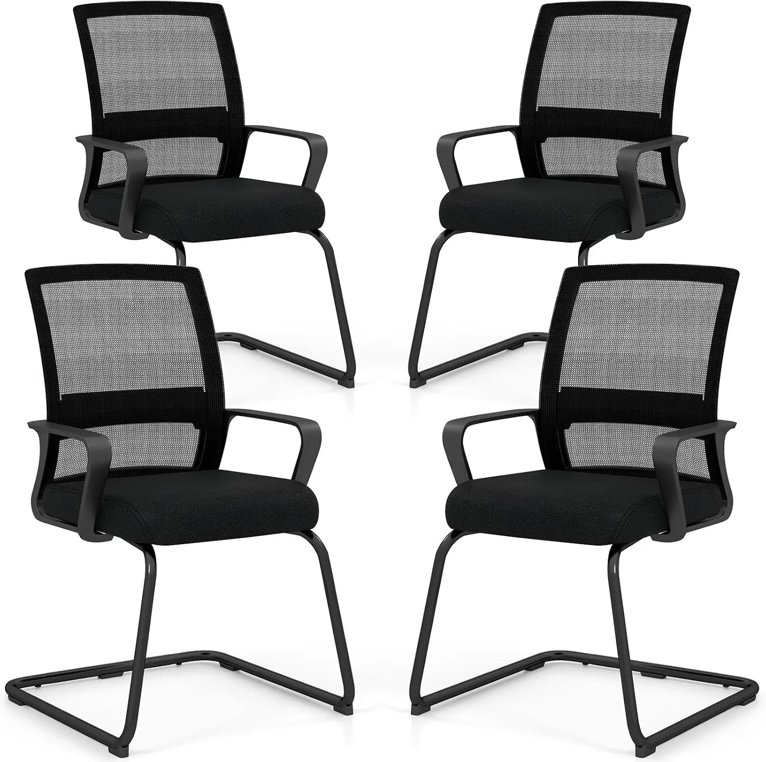 Комплект из 2 стульев для зала ожидания, офисные стулья для посетителей с эргономичной сетчатой спинкой, поясничной поддержкой и подлокотниками, сетчатые стулья с металлическим каркасом
Комплект из 2 стульев для зала ожидания, офисные стулья для посетителей с эргономичной сетчатой спинкой, поясничной поддержкой и подлокотниками, сетчатые стулья с металлическим каркасом