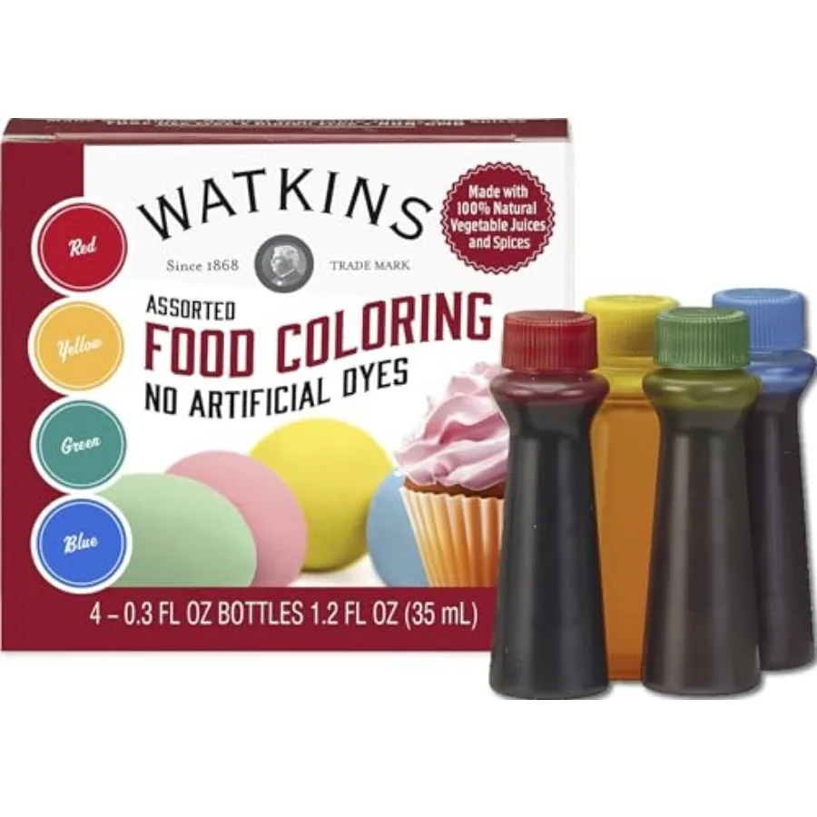 Food Coloring, 1 Each, Yellow,,Blue, Total Four 0.3 oz bottles, 4 Count Pack of 1
Food Coloring, 1 Each, Yellow,,Blue, Total Four 0.3 oz bottles, 4 Count Pack of 1