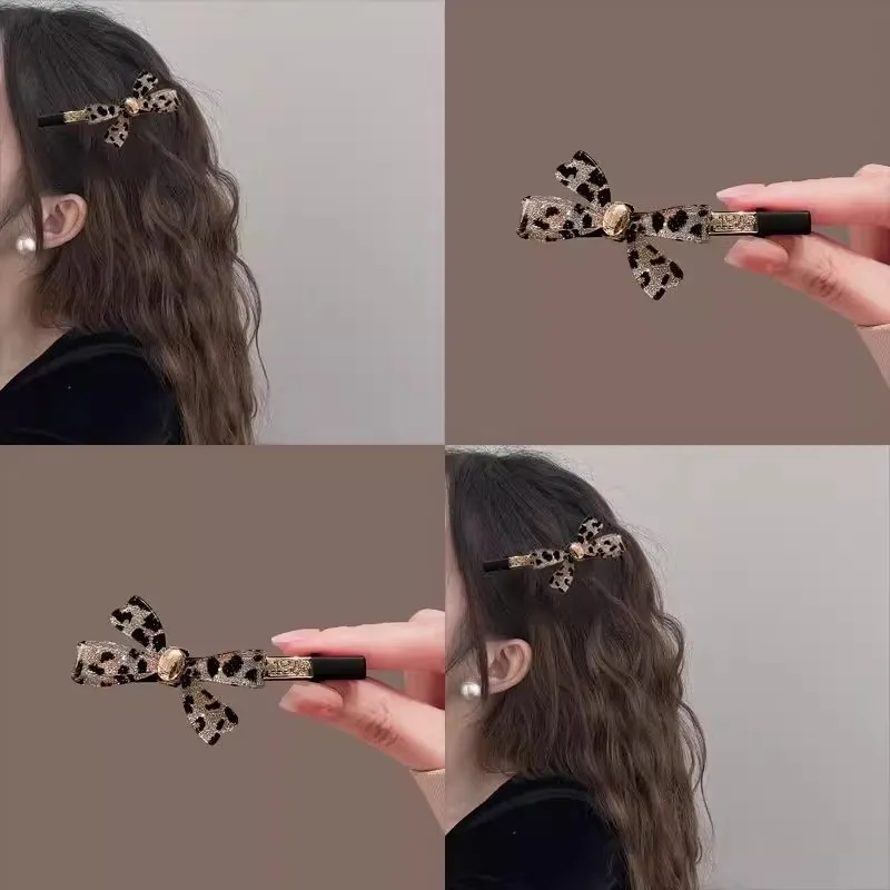 High-End Leopard Print Bowknot Rhinestone Side Bangs Clip Autumn and Winter Light Luxury Exquisite Forehead Hair Clip Duckbill C
High-End Leopard Print Bowknot Rhinestone Side Bangs Clip Autumn and Winter Light Luxury Exquisite Forehead Hair Clip Duckbill C