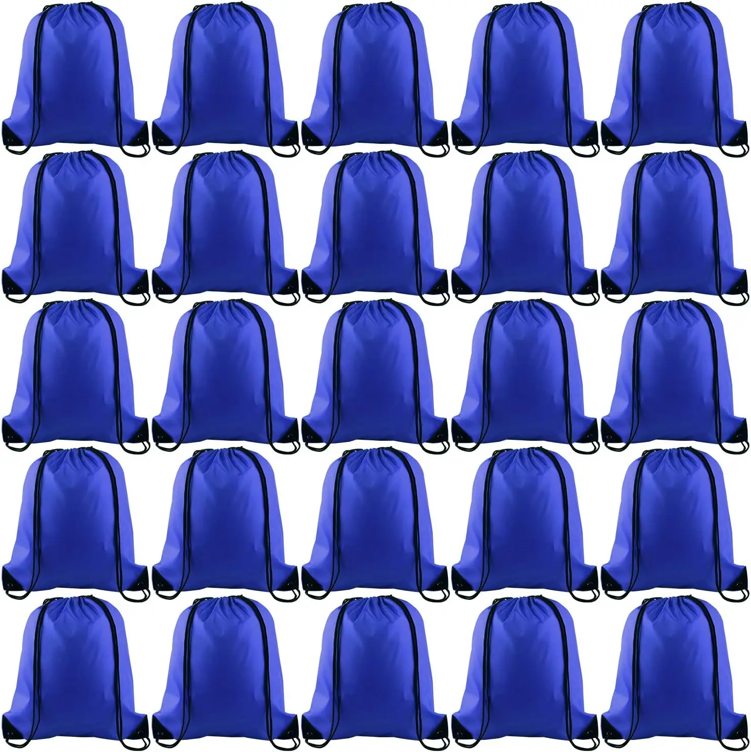 25 Pack Drawstring Backpack Bags for Gym Travel Sports, Royal Blue
25 Pack Drawstring Backpack Bags for Gym Travel Sports, Royal Blue