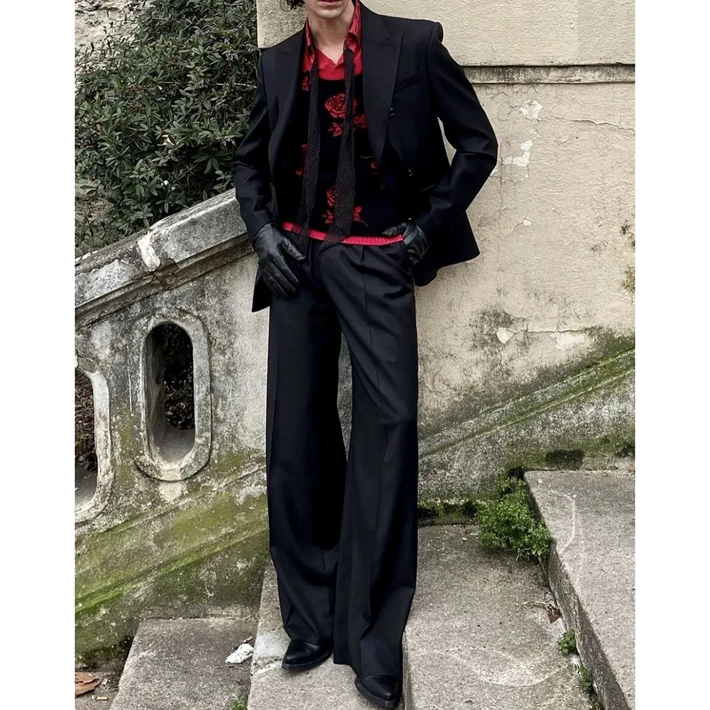 Gentleman Black Men's Suit 2 Pieces Jacket Pants Handsome Tuxedo Business Social Party Male Clothing
Gentleman Black Men's Suit 2 Pieces Jacket Pants Handsome Tuxedo Business Social Party Male Clothing