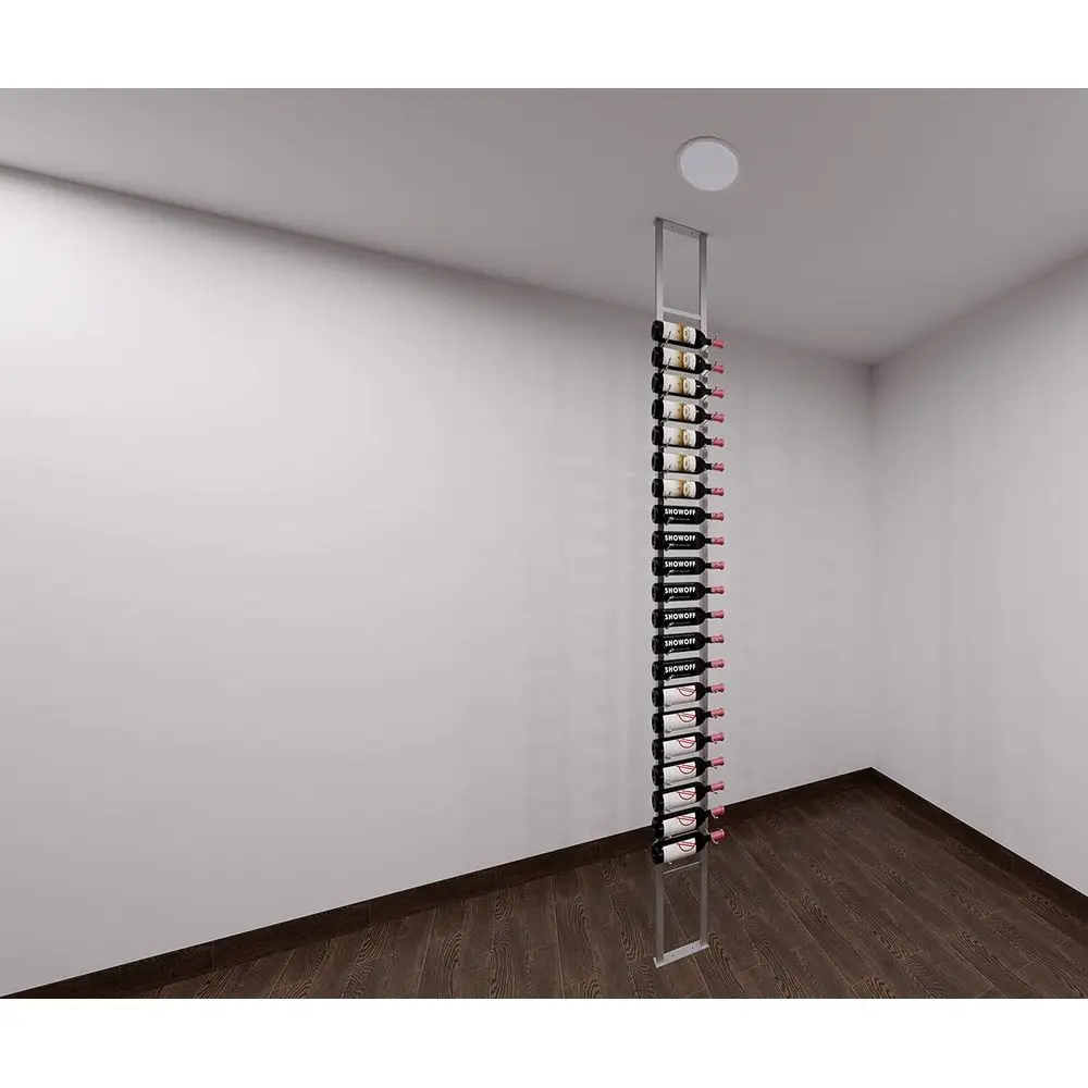 21-Bottle Modern Floating Wine Rack - Satin Black Label-Forward Design Storage
21-Bottle Modern Floating Wine Rack - Satin Black Label-Forward Design Storage