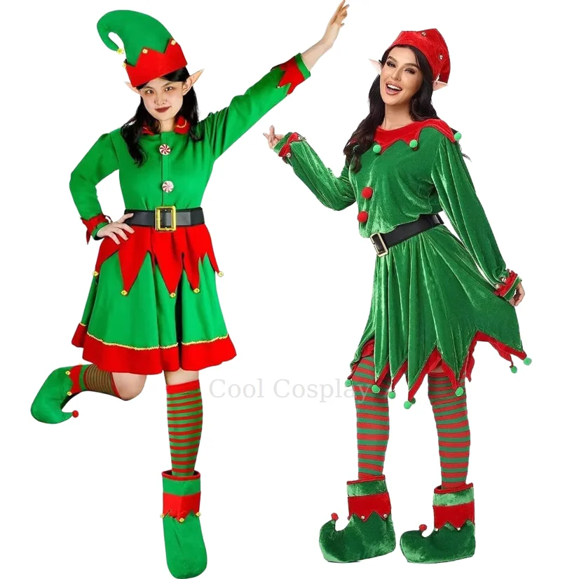 Christmas Santa Claus Costume Women Green Elf Cosplay Girl Carnival Party Parent-child Clothing New Year Fancy Dress Clothes Set
Christmas Santa Claus Costume Women Green Elf Cosplay Girl Carnival Party Parent-child Clothing New Year Fancy Dress Clothes Set