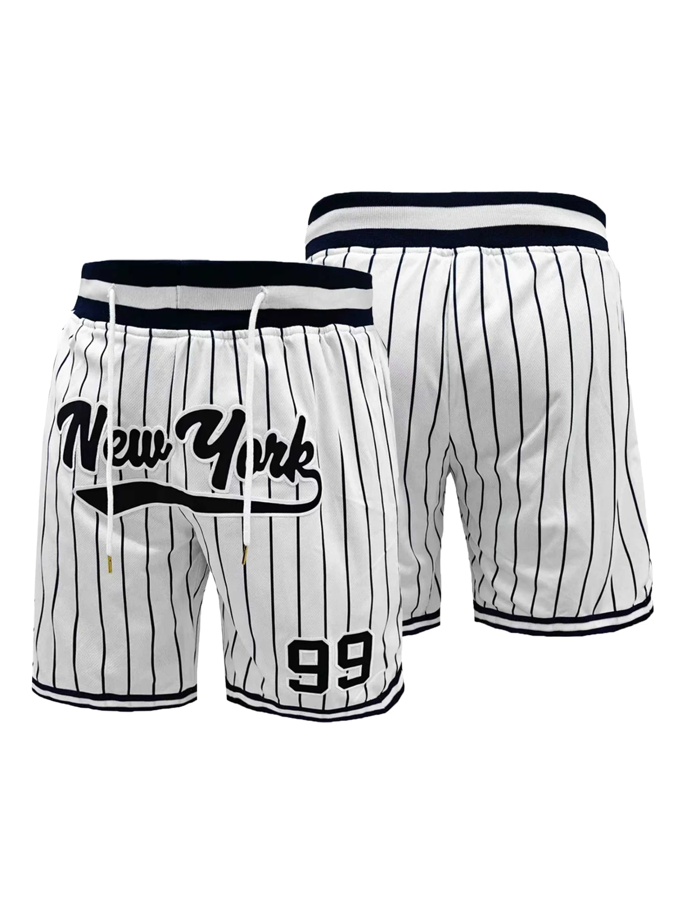 New York 99 White Striped Baseball Shorts Men Embroidery Mesh Drawstring Hip Hop Streetwear Casual Athletic Shorts
New York 99 White Striped Baseball Shorts Men Embroidery Mesh Drawstring Hip Hop Streetwear Casual Athletic Shorts