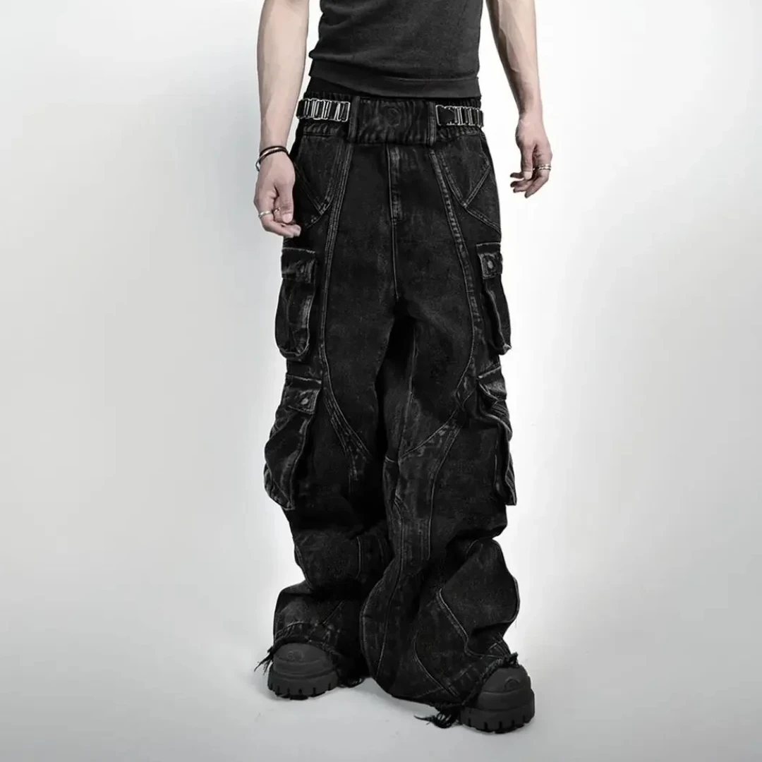 American Vintage Gothic Black Y2K Washed Multi-Pocket Spliced Raw Edge Jeans Mens Loose Street Trend Hip Hop Rap Wide Leg Pants
American Vintage Gothic Black Y2K Washed Multi-Pocket Spliced Raw Edge Jeans Mens Loose Street Trend Hip Hop Rap Wide Leg Pants