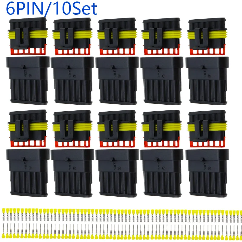 10 sets Kit 6P 6Pins Way AMP 1.5 Super seal Waterproof Electrical automotive Wire Connector Plug for car Motorcycle
10 sets Kit 6P 6Pins Way AMP 1.5 Super seal Waterproof Electrical automotive Wire Connector Plug for car Motorcycle