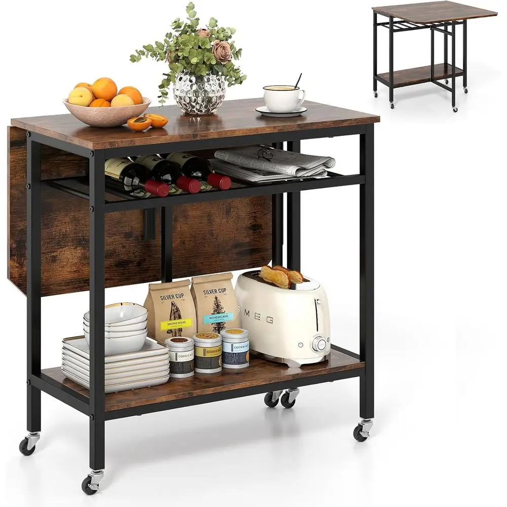 olding Dining Table with 5 Wheels, Exble Bar Tables with Wine Rack and Storage Shel, Heavy-Duty Metal e, Space-Saving Kitchen Ta
olding Dining Table with 5 Wheels, Exble Bar Tables with Wine Rack and Storage Shel, Heavy-Duty Metal e, Space-Saving Kitchen Ta