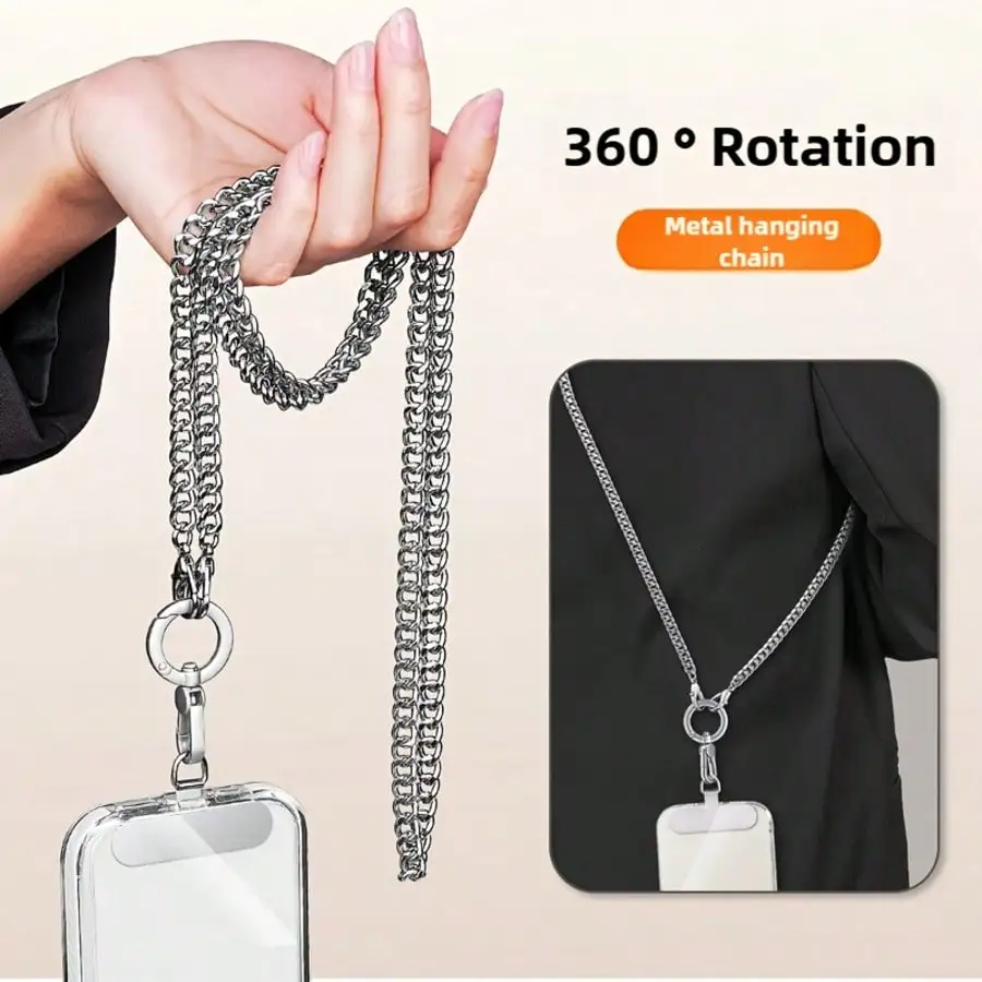 360° Swivel Metal Mobile Phone Lanyard Chain, Durable With Pad, Phone Case Connector, Cross-Body Hanging Strap For Women, High-End Design With Metal Clip, Anti-Lost Anti-Theft Cord Gifts For Mother, Family, Friends, Birthday, Holiday Phone Charm, Phone Ch
360° Swivel Metal Mobile Phone Lanyard Chain, Durable With Pad, Phone Case Connector, Cross-Body Hanging Strap For Women, High-End Design With Metal Clip, Anti-Lost Anti-Theft Cord Gifts For Mother, Family, Friends, Birthday, Holiday Phone Charm, Phone Ch