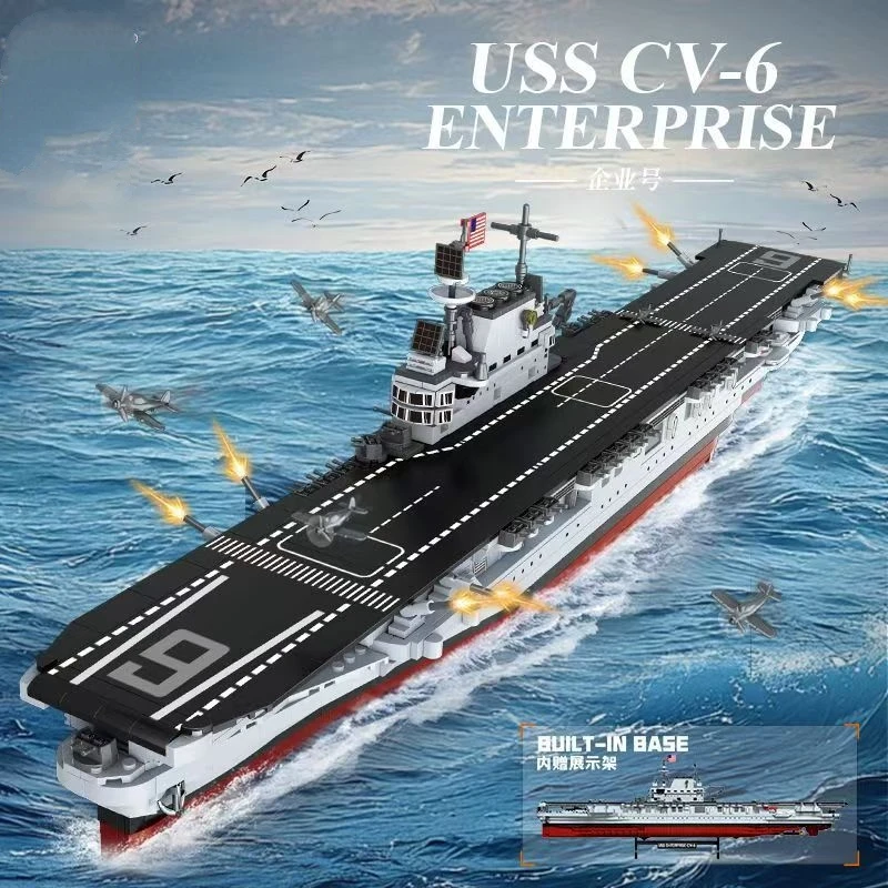 Military Warship Series Enterprise CV-6 Model Building Blocks Toy Educational Gift for Children
Military Warship Series Enterprise CV-6 Model Building Blocks Toy Educational Gift for Children