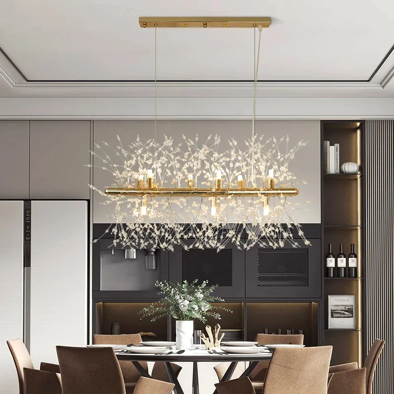 Modern Long Crystal Pendant Lights Gold G9 for Dining Living Room Center Table Kitchen Chandelier Home Decor Lusters Luminaires
Modern Long Crystal Pendant Lights Gold G9 for Dining Living Room Center Table Kitchen Chandelier Home Decor Lusters Luminaires