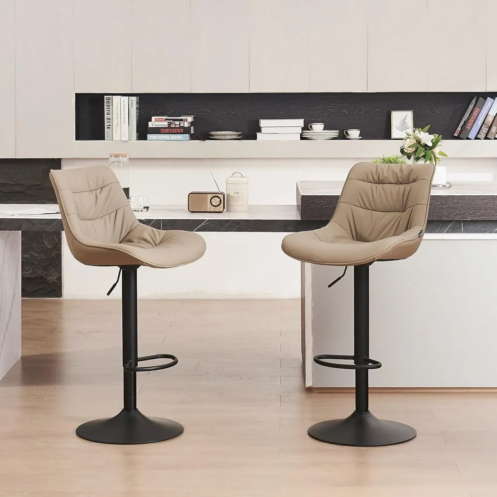 Bar Stools Set of 2, Swivel Adjustable Counter Height Stool with Back, PU Leather Upholstered Modern Bar Stools
Bar Stools Set of 2, Swivel Adjustable Counter Height Stool with Back, PU Leather Upholstered Modern Bar Stools
