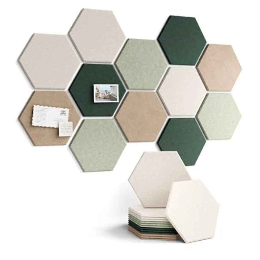 Hexagon Cork Board Alternative for Walls Decor- Felt Bulletin Board Tiles, with 30 Pushpins, 70 Adhesive Tabs for Office, Class
Hexagon Cork Board Alternative for Walls Decor- Felt Bulletin Board Tiles, with 30 Pushpins, 70 Adhesive Tabs for Office, Class