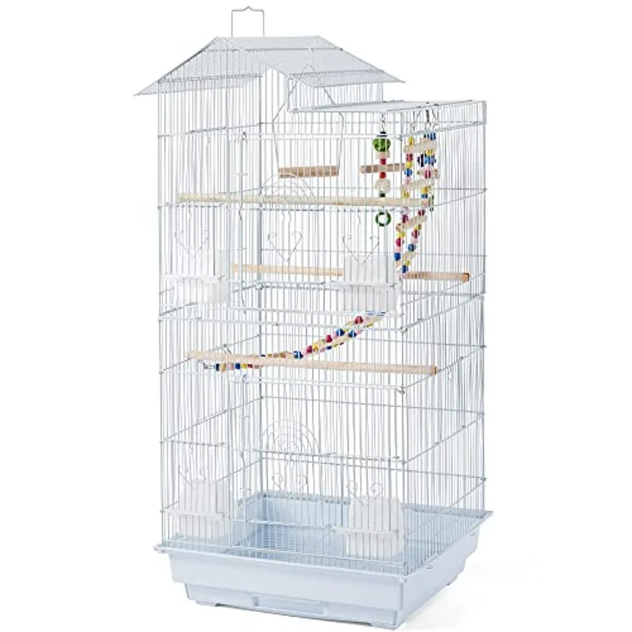 White Large Flight Bird Cage for Parakeets Canaries Lovebirds: Durable Metal Includes Toys Swing Ladder
White Large Flight Bird Cage for Parakeets Canaries Lovebirds: Durable Metal Includes Toys Swing Ladder