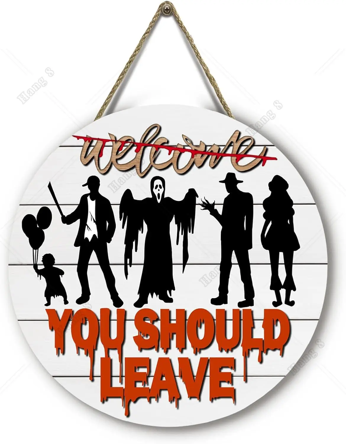 Welcome You Should Leave Halloween Door Sign Funny Halloween Round Wooden Sign 12x12in Front Door Halloween Horror Movie
Welcome You Should Leave Halloween Door Sign Funny Halloween Round Wooden Sign 12x12in Front Door Halloween Horror Movie