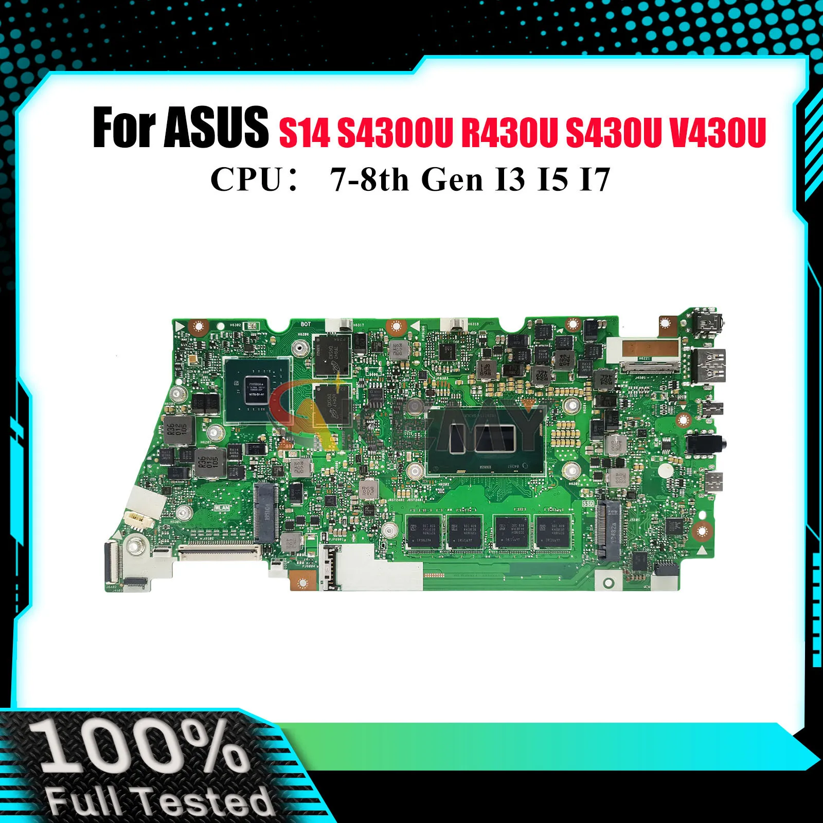 X430UN Материнская плата для ноутбука ASUS VivoBook S430U R430U V430U S4300U X430UN K430U S14 X430U Материнская плата с процессором I3 I5 I7 в порядке
X430UN Материнская плата для ноутбука ASUS VivoBook S430U R430U V430U S4300U X430UN K430U S14 X430U Материнская плата с процессором I3 I5 I7 в порядке