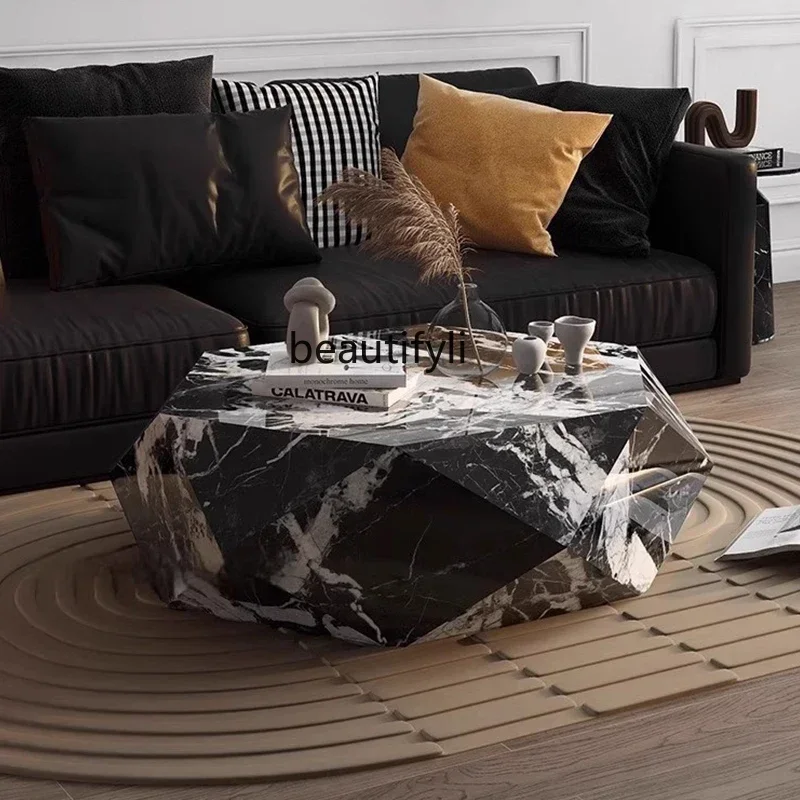 TTT Minimalist natural marble living room special-shaped high-end coffee table Italian designer high-end tea table customiza
TTT Minimalist natural marble living room special-shaped high-end coffee table Italian designer high-end tea table customiza
