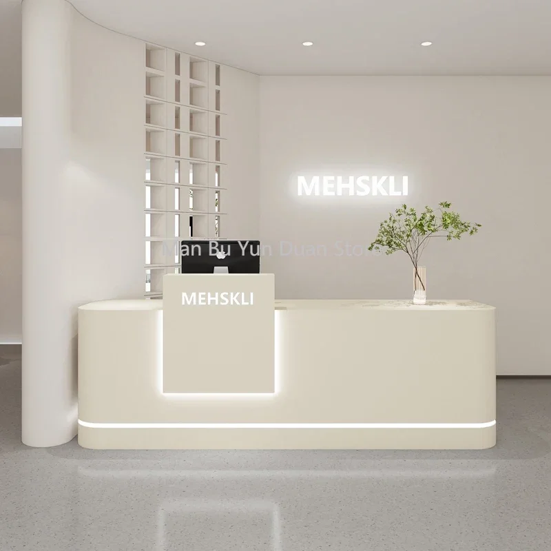 Modern Simplicity Reception Desk Cashier Beauty Salon Information Desk Customization Mesa De Madera Blanca Bar Furniture
Modern Simplicity Reception Desk Cashier Beauty Salon Information Desk Customization Mesa De Madera Blanca Bar Furniture